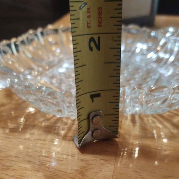 Vintage Clear Pressed Glass Cane Panels and Bubbles Relish Tray Candy Dish - Picture 4 of 5